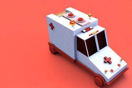 C4D新手教程:救护车的建模方法.用另类的方法制作救护车模型